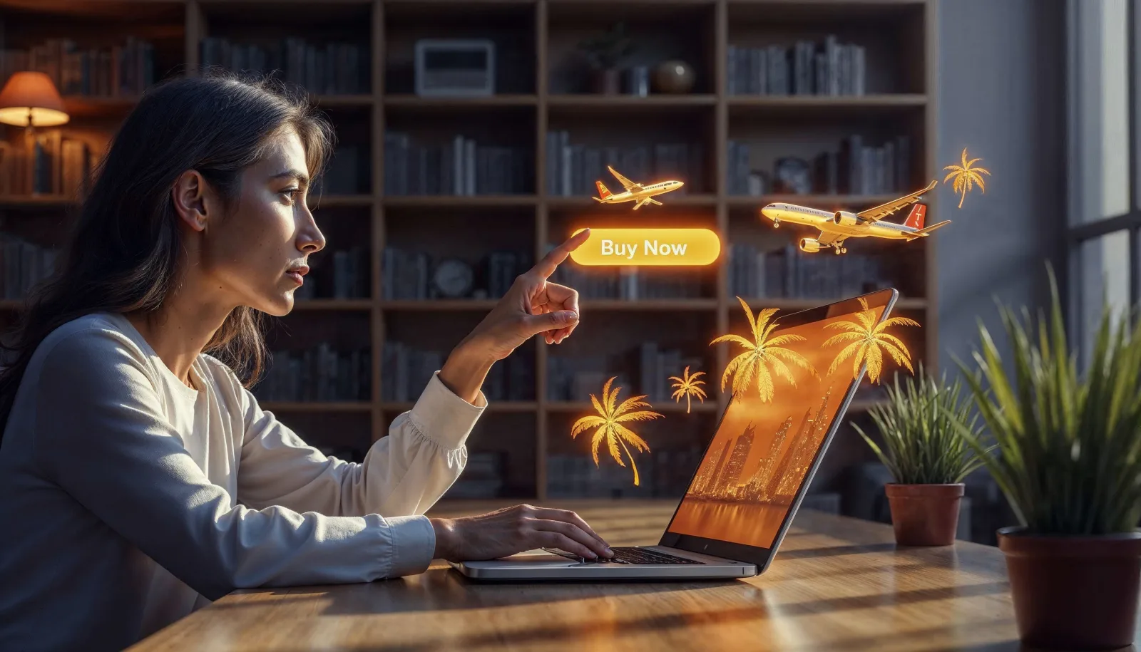 Imagem ilustrativa de uma pessoa usando recursos digitais para ofertas de viagem